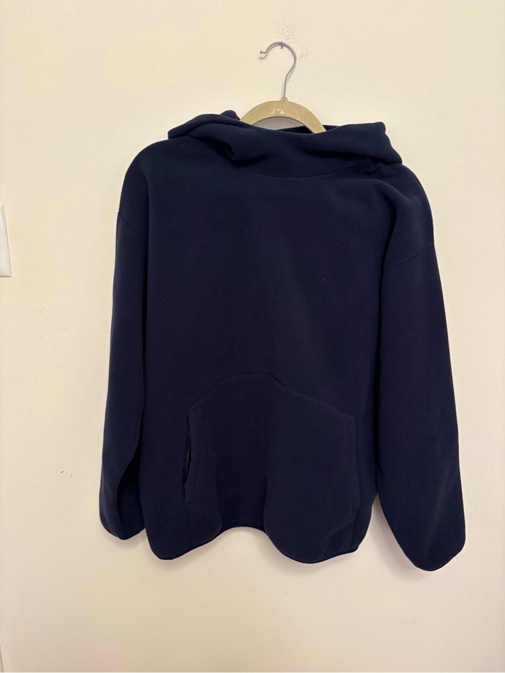 Aritzia Golden Polartec Navy Blue Fleece Hoodie Size S